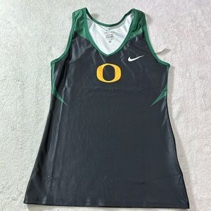 Nike Oregons Ducks University Womens Track Tank Top Size Medium Black Green Gold